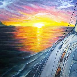 Закат в океане