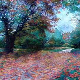 Листья на дороге.