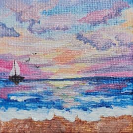 тихий вечер. (одна из мини картин триптиха)