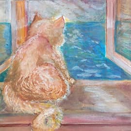 "Рыжий котик на окне"