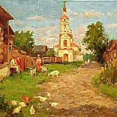 Улочка в Плёсе. Варваринская церковь.