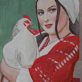 Девушка с курицей