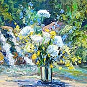 Белые цветы у водопада. Серия натюрморт под открытым небом. Пленэр ZhNataly