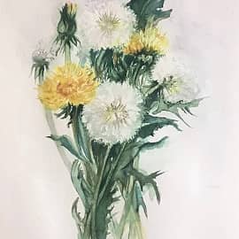 Акварель Одуванчики