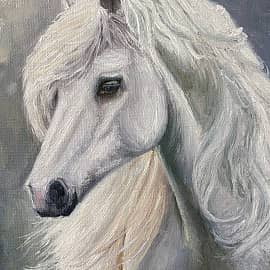 Белая лошадка