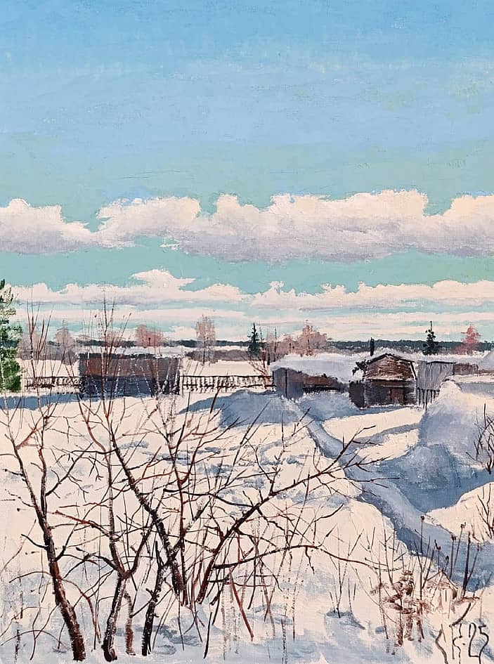 Март. Вид из окна моей мастерской