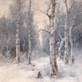 Зима на опушке леса (2), художник Ольга Шибанова