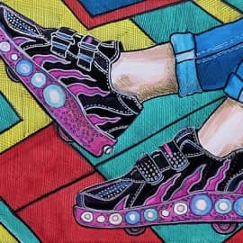 Лиловые кроссовки. Скетч.