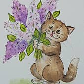 Открытка с котом - 16