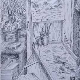 Укрывшись от дождя