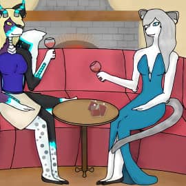 Кицунэ угощает подругу