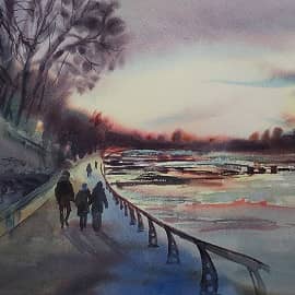 На набережной. Филевский парк.