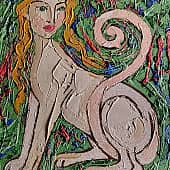 Картина Химера в летней траве Екатерина Лебедева художник, художник Екатерина Лебедева