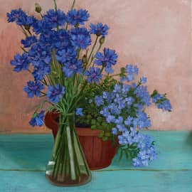 Васильки и лобелия