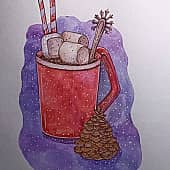 Чашка с десертом