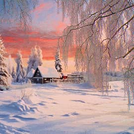 Снега, снега.