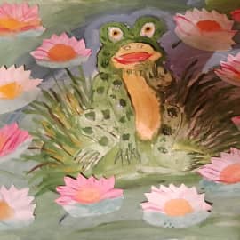 Лягушка  в кувшинках