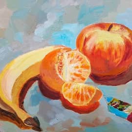 Натюрморт с яблоком