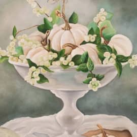 Натюрморт с белыми тыквами