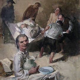 Санчо Панса подбрасывают на одеяле