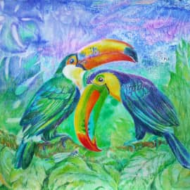 Туканы и стрекоза