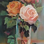 Натюрморт с жёлтыми розами