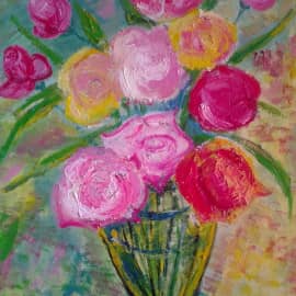 Сказочные цветы в вазе