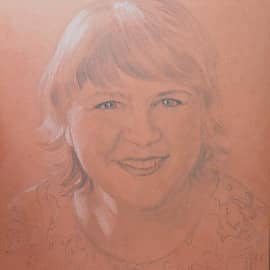 Портрет карандашом на тональной бумаге А4.