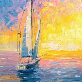 Закат на море