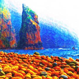 Прибрежные скалы в тумане