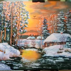 Закат зимой