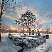 Зимний вечер в парке Александрия