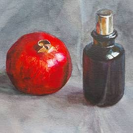 учебный натюрморт, гранат