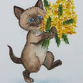 Открытка с котом - 17