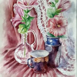 Натюрморт с мальвой