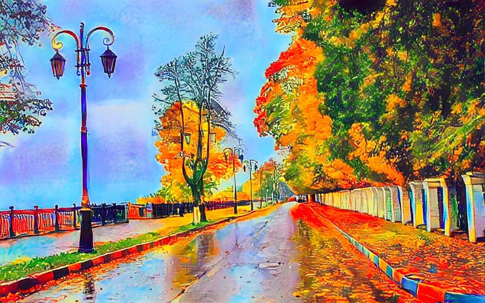 Дождливый день.