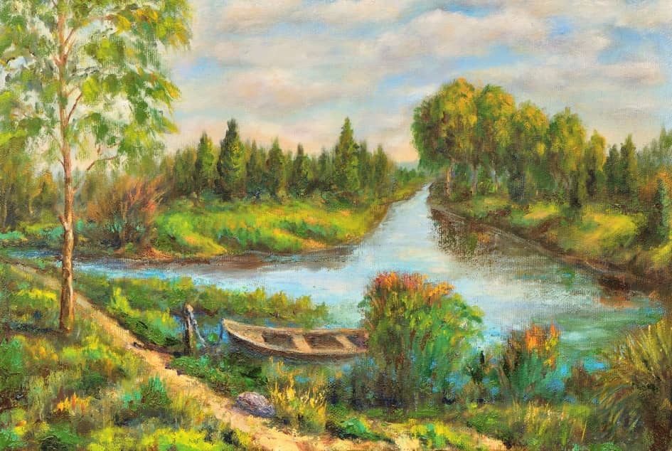 Пейзаж с лодкой