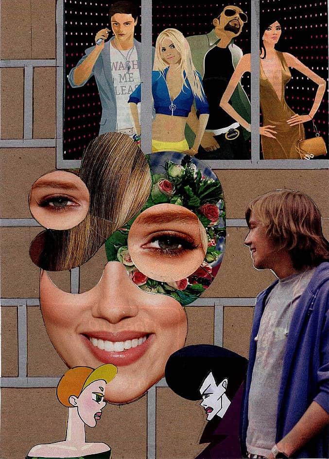 У клуба. Коллаж.