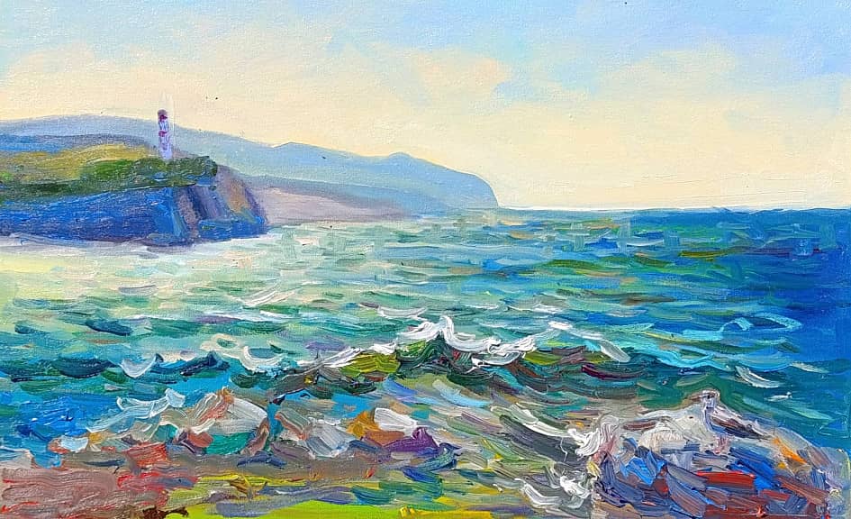 Чёрноморский пейзаж с маяком. Пленэр ZhNataly