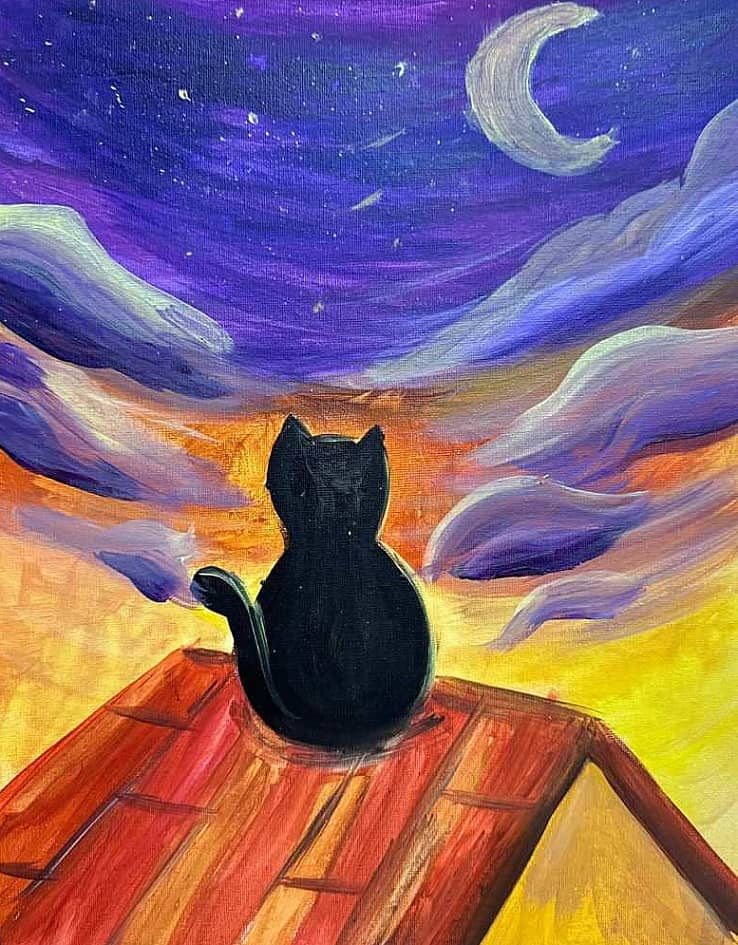 Кот на закате