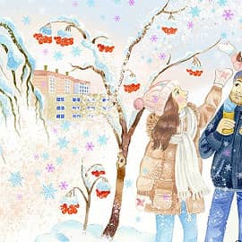 Снег в городе