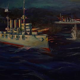 Бой на море.