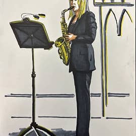 Саксофонистка. Скетч.