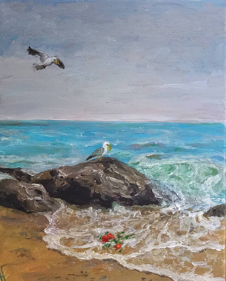 Забытый букет алых роз