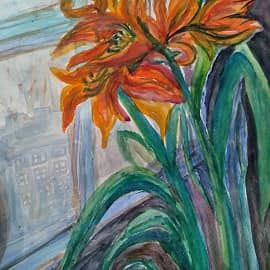 Зимний пейзаж за окном