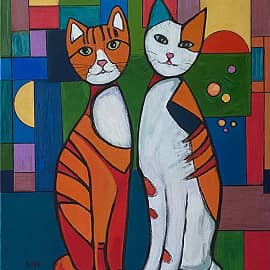 Картина с котами МЫ С ВА-АМИ