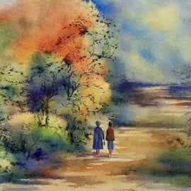 Картина "Неожиданная встреча. Приятная беседа"