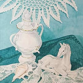 Белое на бирюзовом