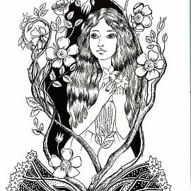 Девушка и шиповник