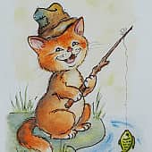 открытка с котом - 11